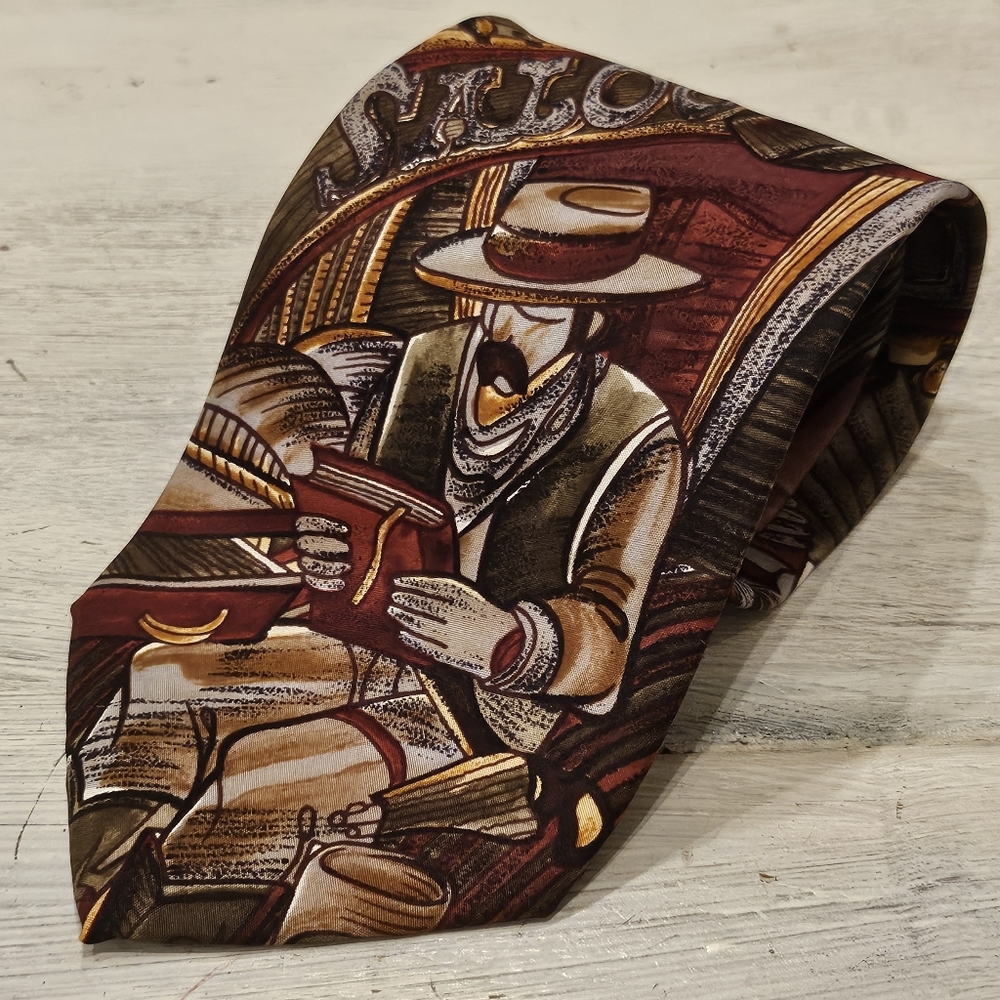Vintage 1991 Apple The Beatles Rocky Racoon Silk Tie - 3.75" Width